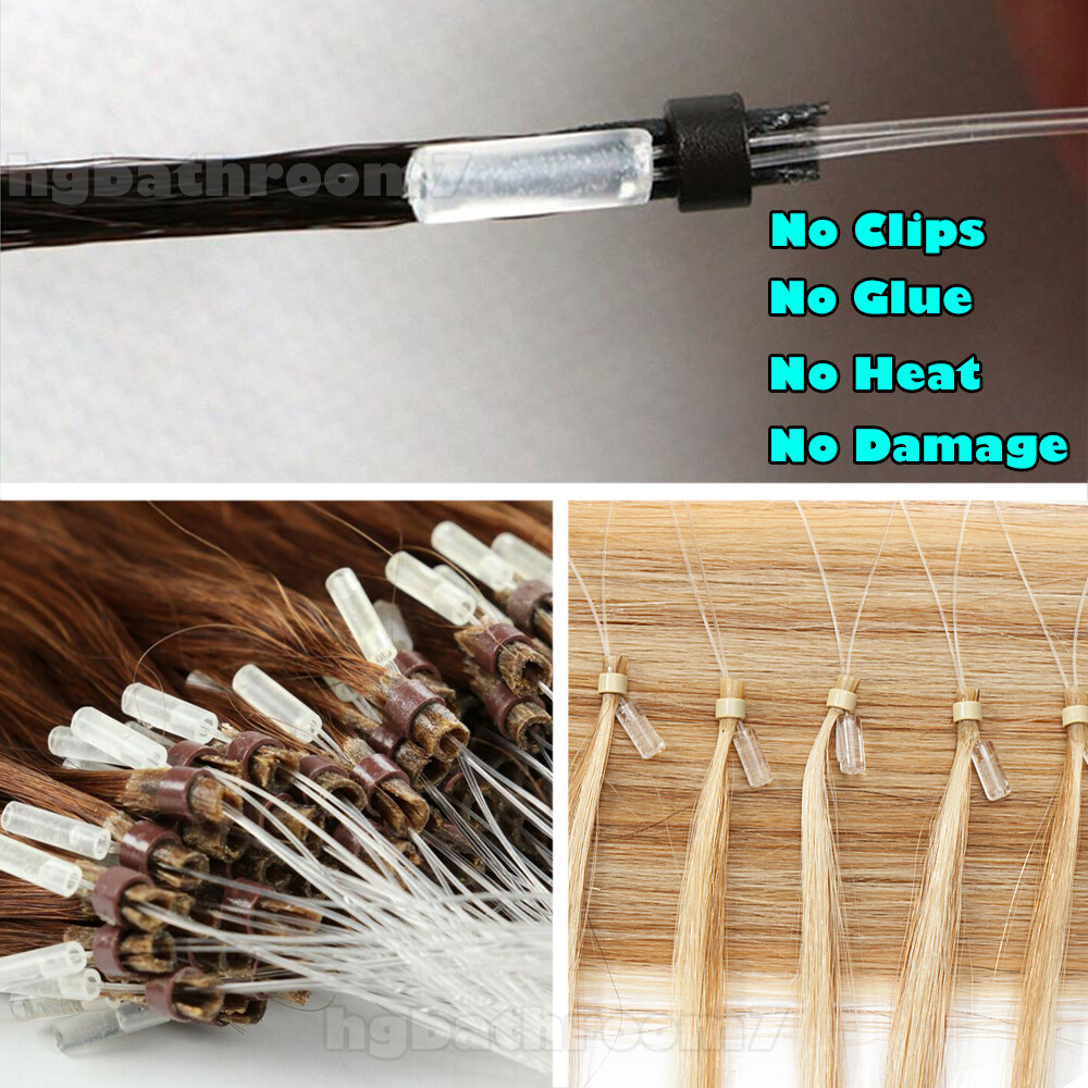 150G Thick Micro Loop Tips Ring Beads Virgin Remy Human Hair Extensions Ombre 9A
