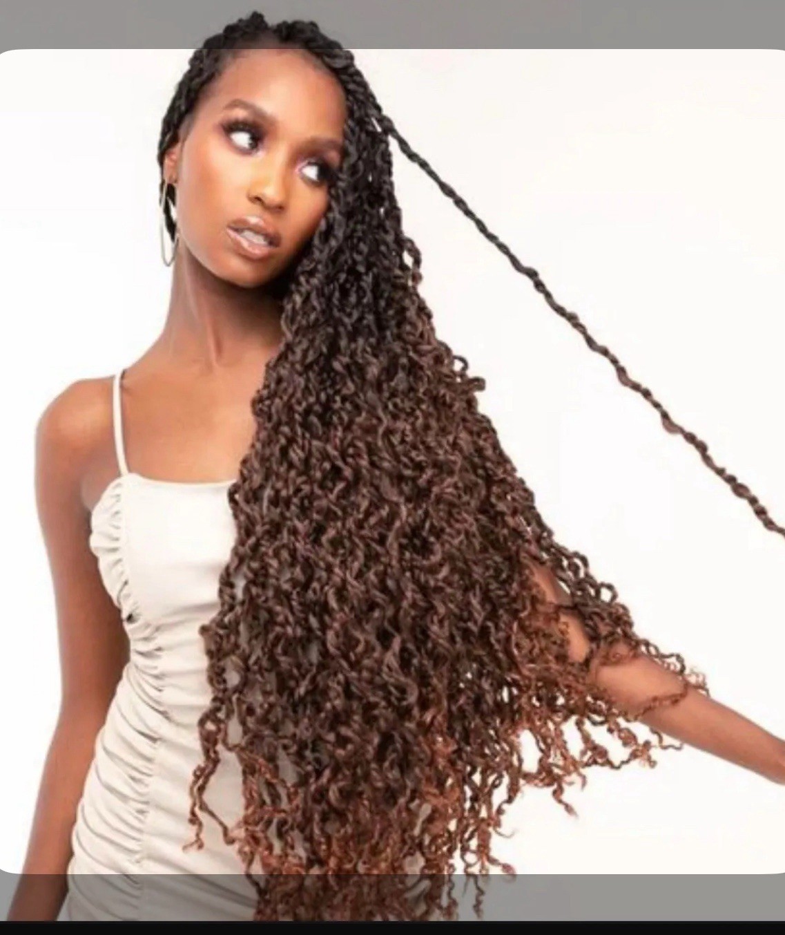 NIB BOHO LOCS 30 in Long Faux Majesty Passion Twist Crochet Hair Two-Tone Spice