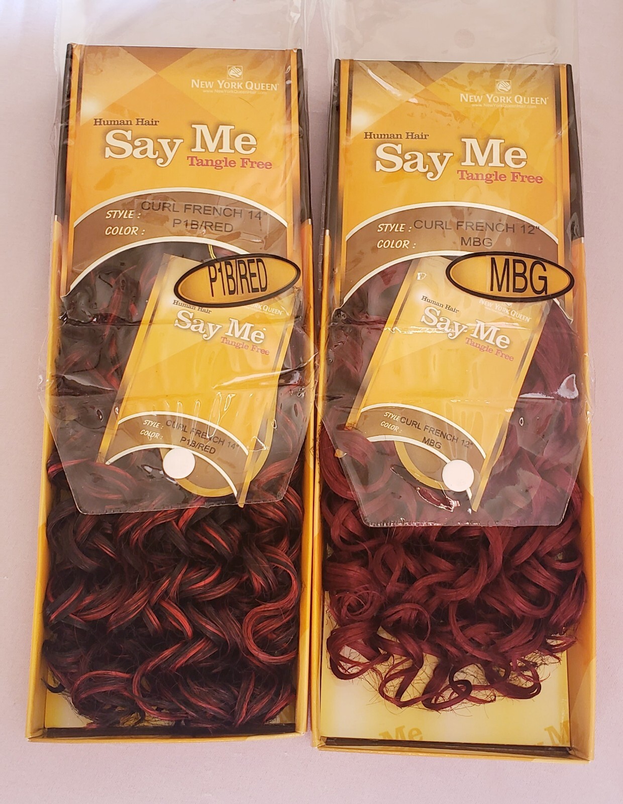 2 Packs 100% Human Hair for Weaving by New York Queen Say Me 12&14″ French Curl