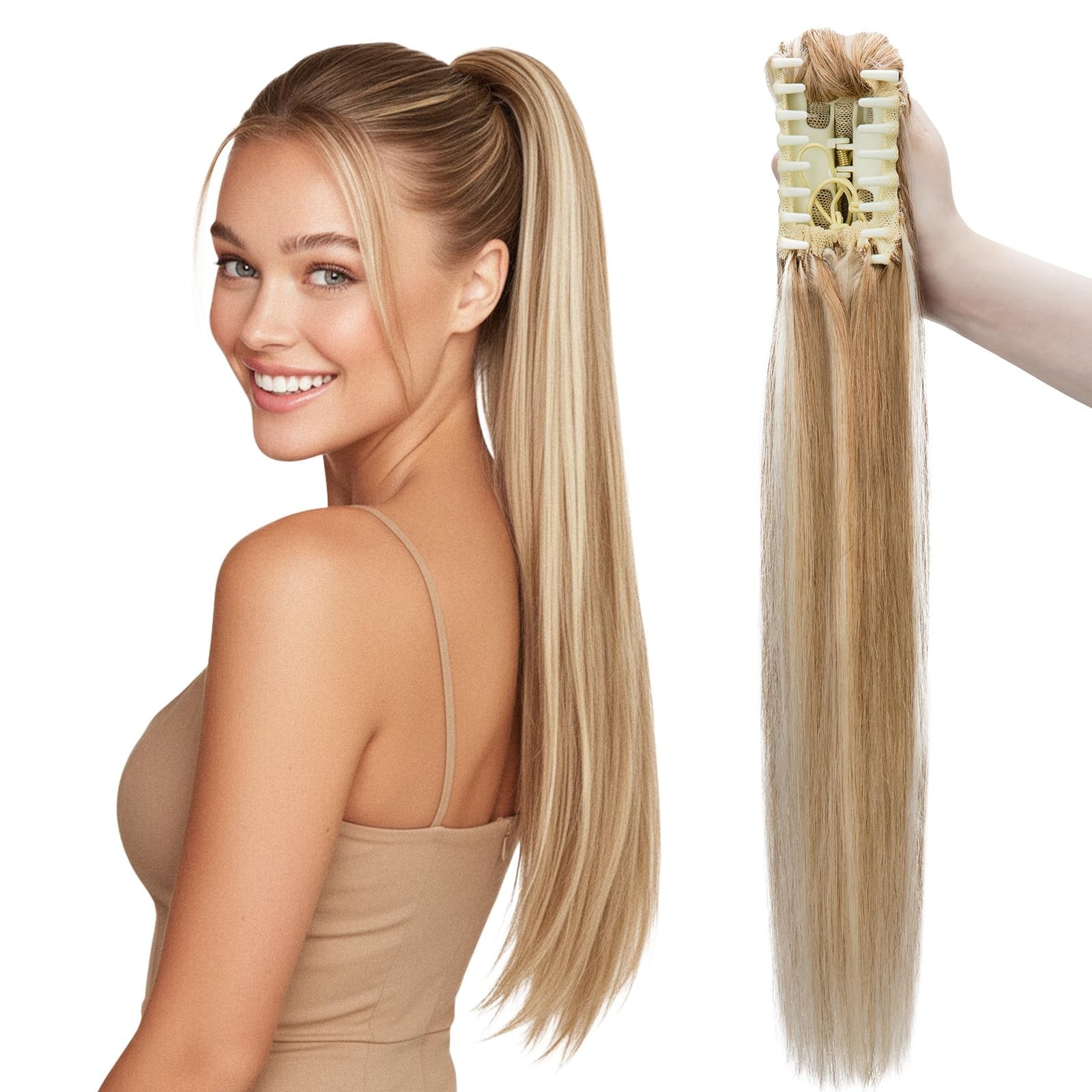 My-Lady Extension Human Hair Claw Clip In Hair Extension Long Straight Pony