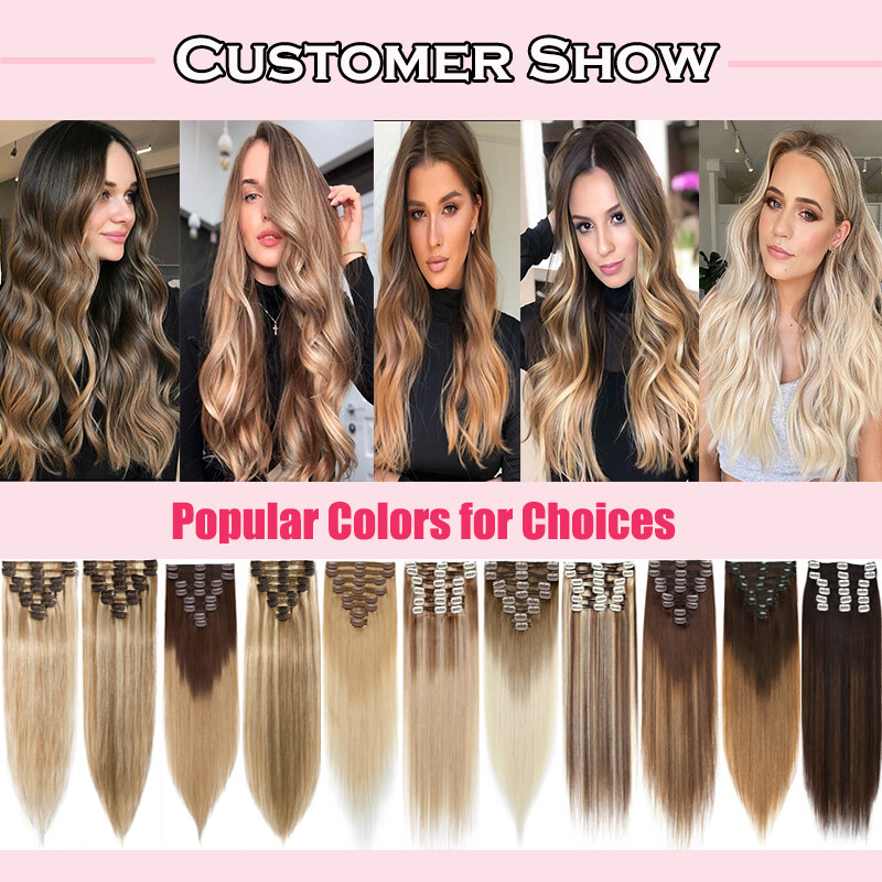 Thick 8PCS 18Clips 100% Real Human Hair Extensions Double Weft Remy Hairpiece US