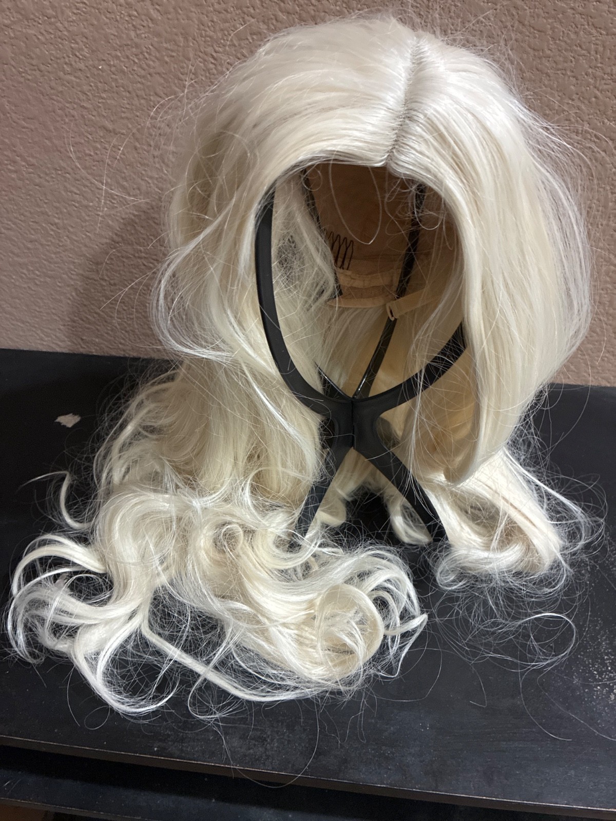 Misswen luxury ash blonde rami hair long thick wavy wig