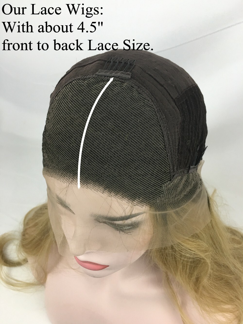 24inches Long Big Wavy Curly Black Ombre Blonde Color Synthetic Lace Front Wigs