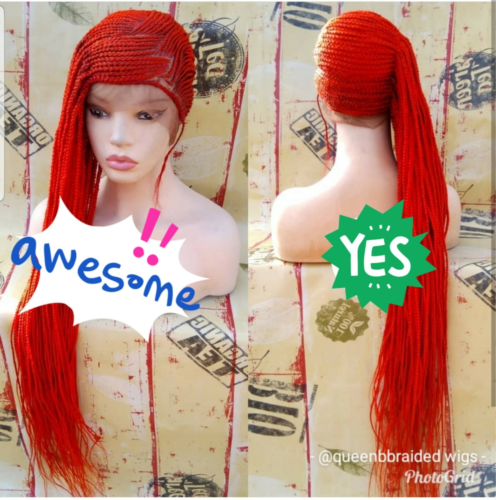 Braided wig:Handmade Braids Cornrows wig,PRE-ORDER ONLY.2-3WEEKS. Location USA