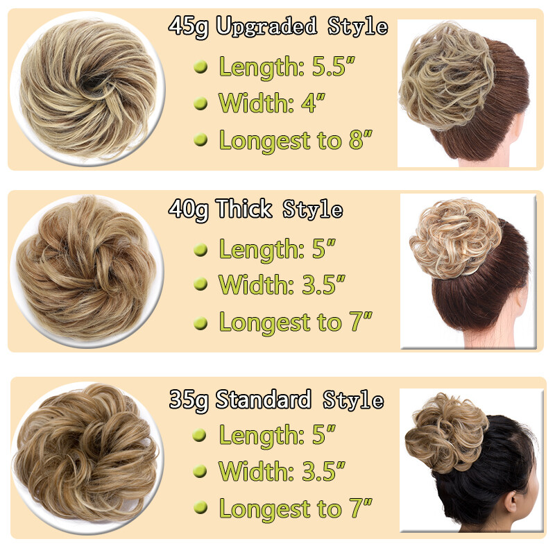 Curly Messy Scrunchie Bun Updo Wrap on Pony Hair Extensions Fake Hair Woman US