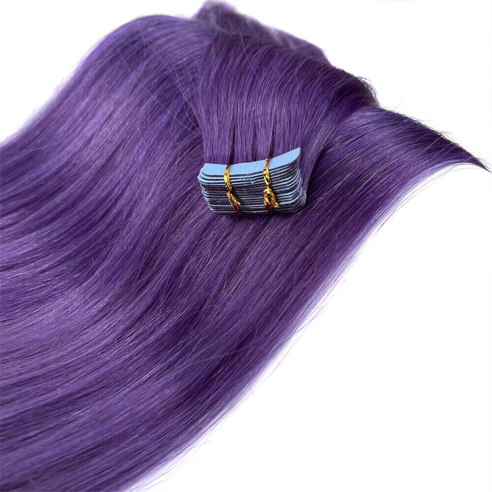 Super Tape in Hair Extensions Real Remy Human Hair Invisible Skin Weft Highlight