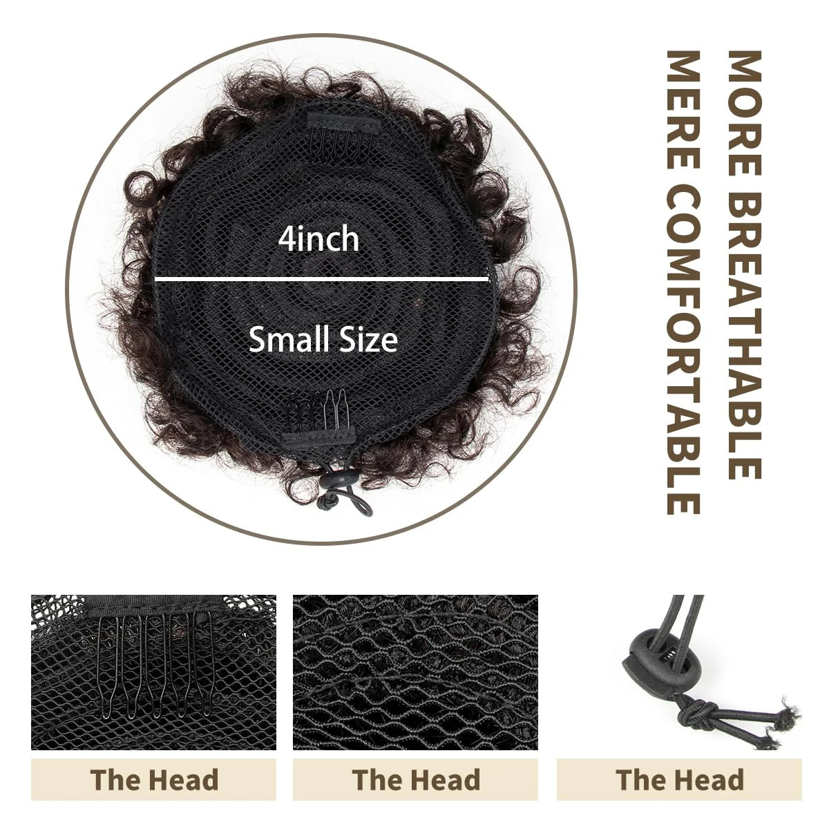 Afro Kinky Curly Drawstring Afro Puff Small Hair Buns Ponytails for Women Kids