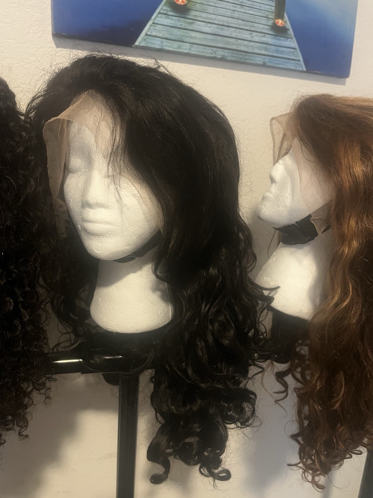 Curly Hair Lace Front Wig Black Glueless Hairpiece for Women Curly Texture