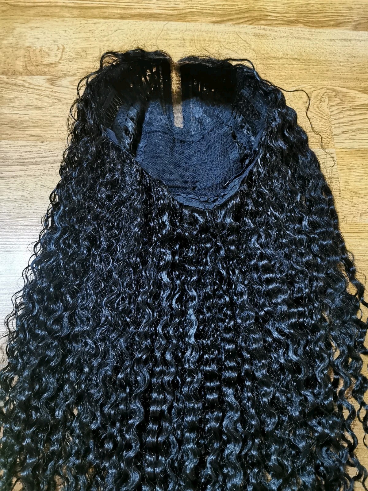 Mayde Beauty Quality Sexy 28” Deep Curly Virgin Human T Front Lace Hair Wig 1B
