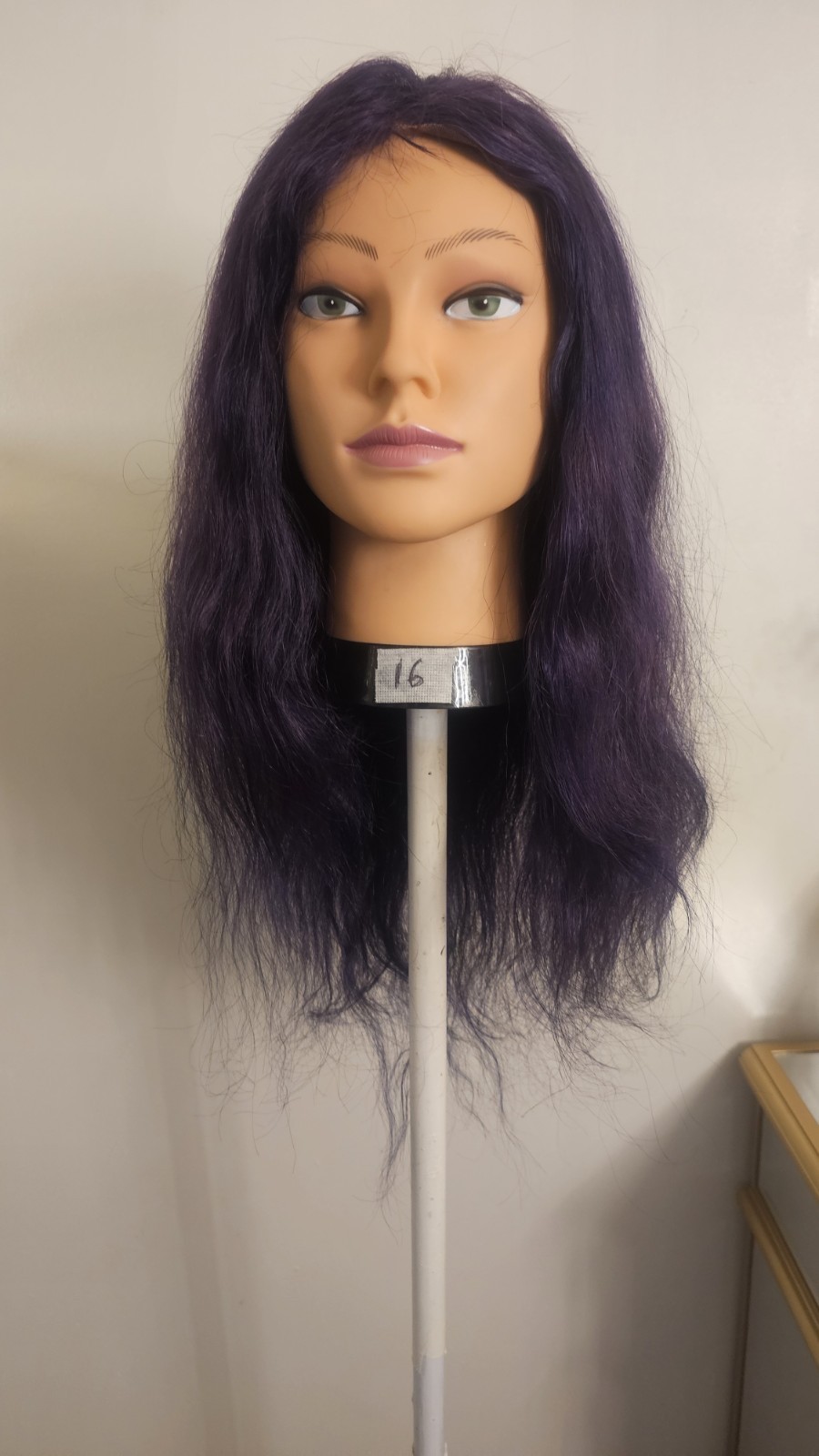 High-Quality Regular Top 24″ Purple Wavy 150% Virgin Human Hair Lace Wig