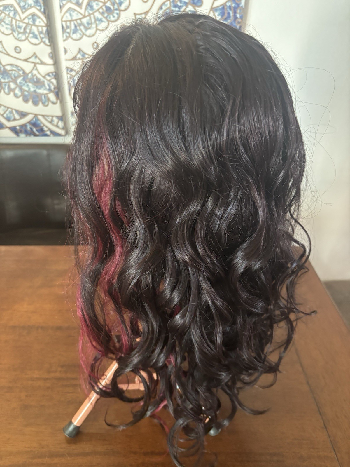 Lace Front Free Part Synthetic Brunette W/ Burgundy Peekaboo, Show Stopper New