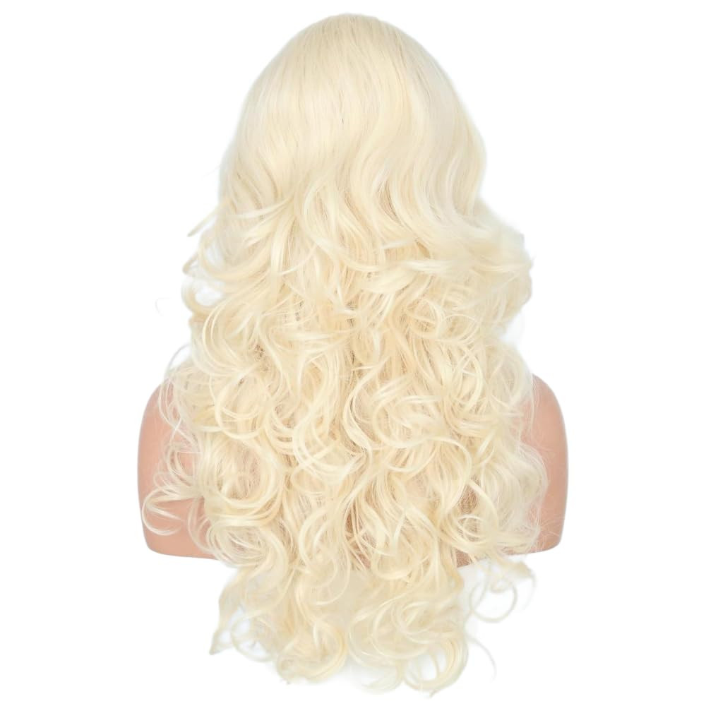 Long Curly Blonde Bouffant Beehive Wig for Women Halloween Party Cosplay Costume