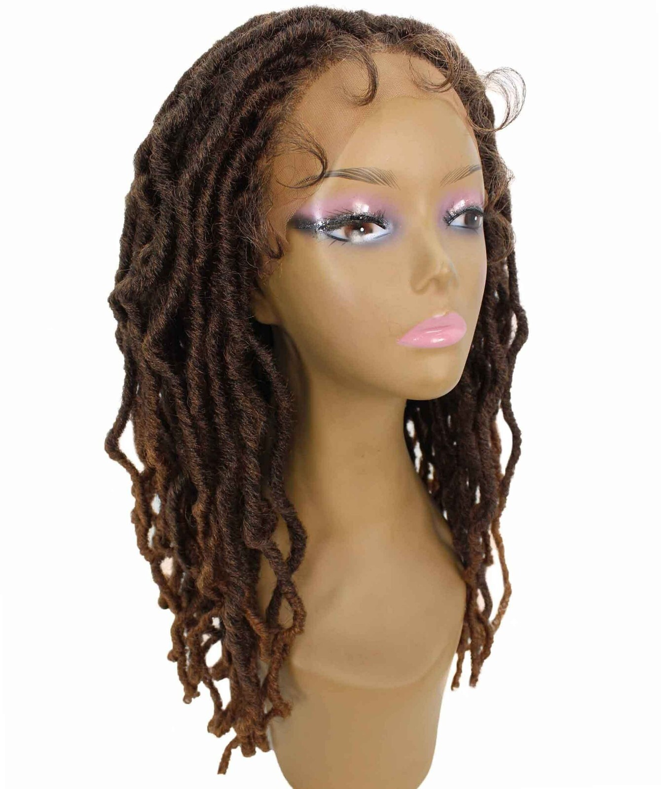 LUXLUXE Dara Curly Dara 22 in Long Dara 4X4 Hand Tied Lace Braid Braided Wig,