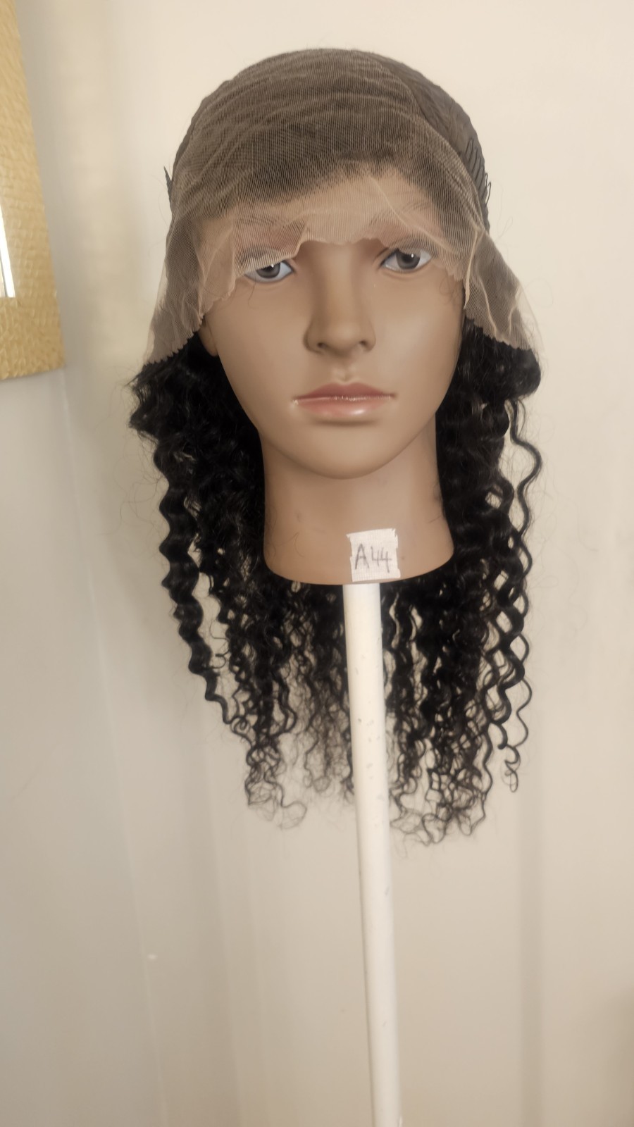 High Quality natural 24 ” water wave 100% Virgin Human Hair Lace closure Wig.