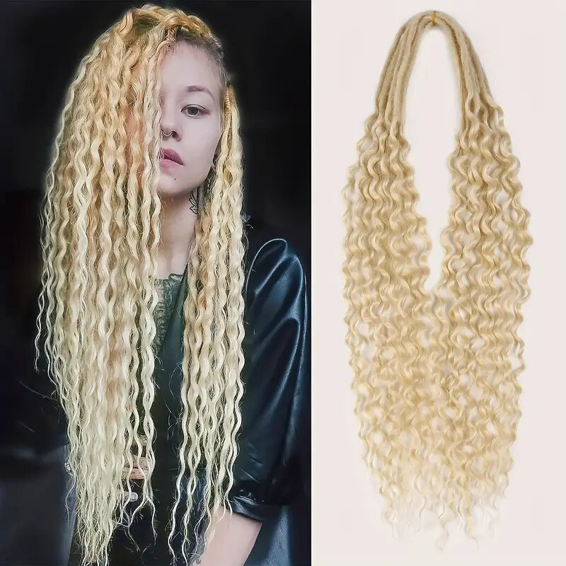 Auburn Double Curly Ended Dreadlocks Extensions 24inch Soft Boho Locs 10/20/30s