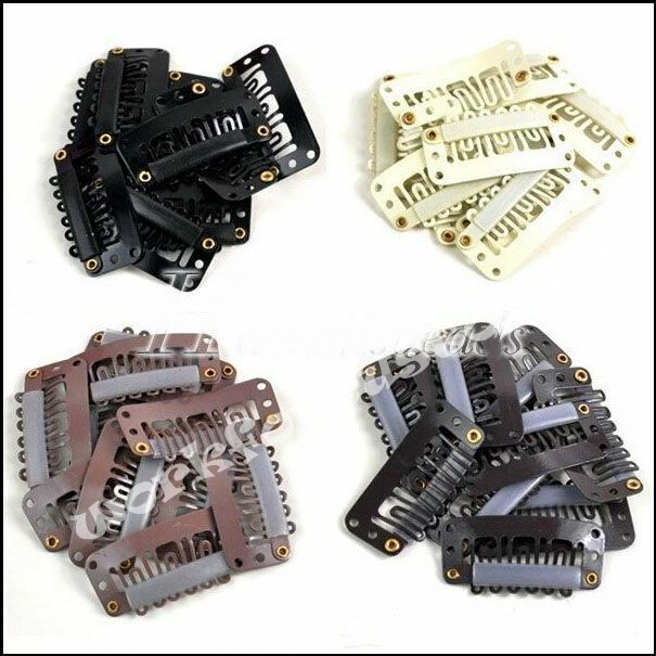US Mixed Color 30 Pcs/set Hair Extension Clip U Shape Weave Toupee 6 Teeth 32mm