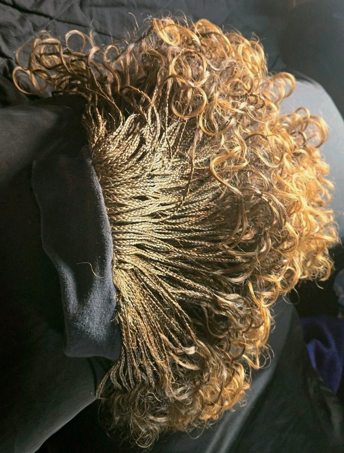Half Braided Half Curly Headband Wig Brown Blonde Daily Wear Easy Style