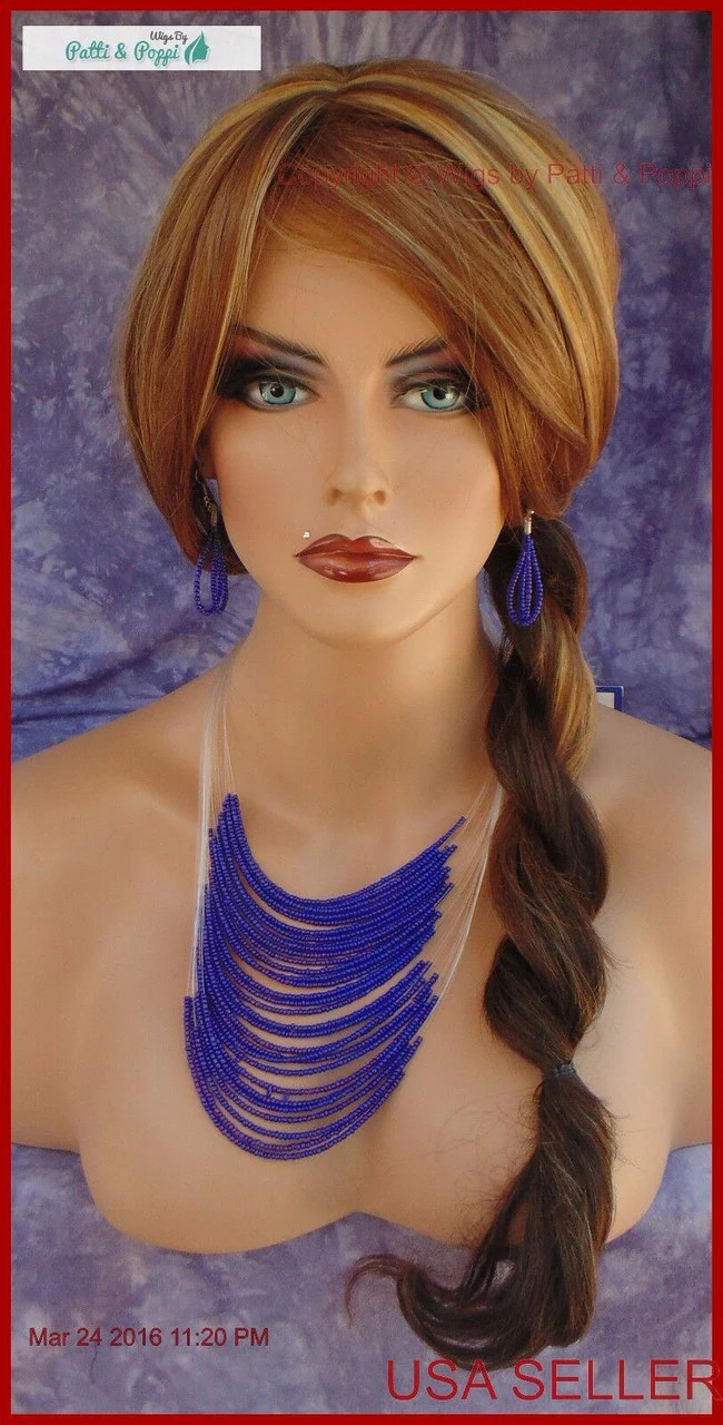 LONG SLIGHTLY WAVY WIG HEAT SAFE SKIN TOP CALI BLONDE STRIKING STYLE 1284