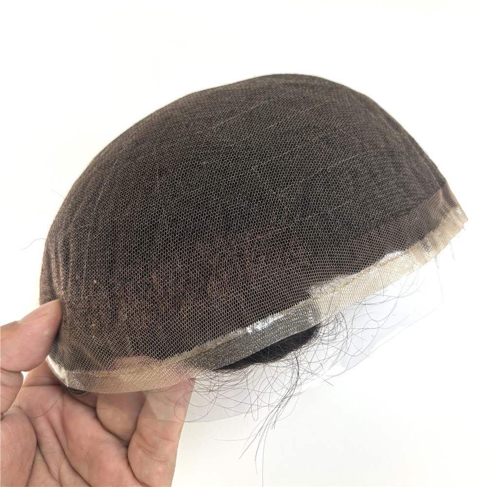 8×10 Lace Base Toupee for Men 100%Human Hair Base Unit Breathable Lace Natural