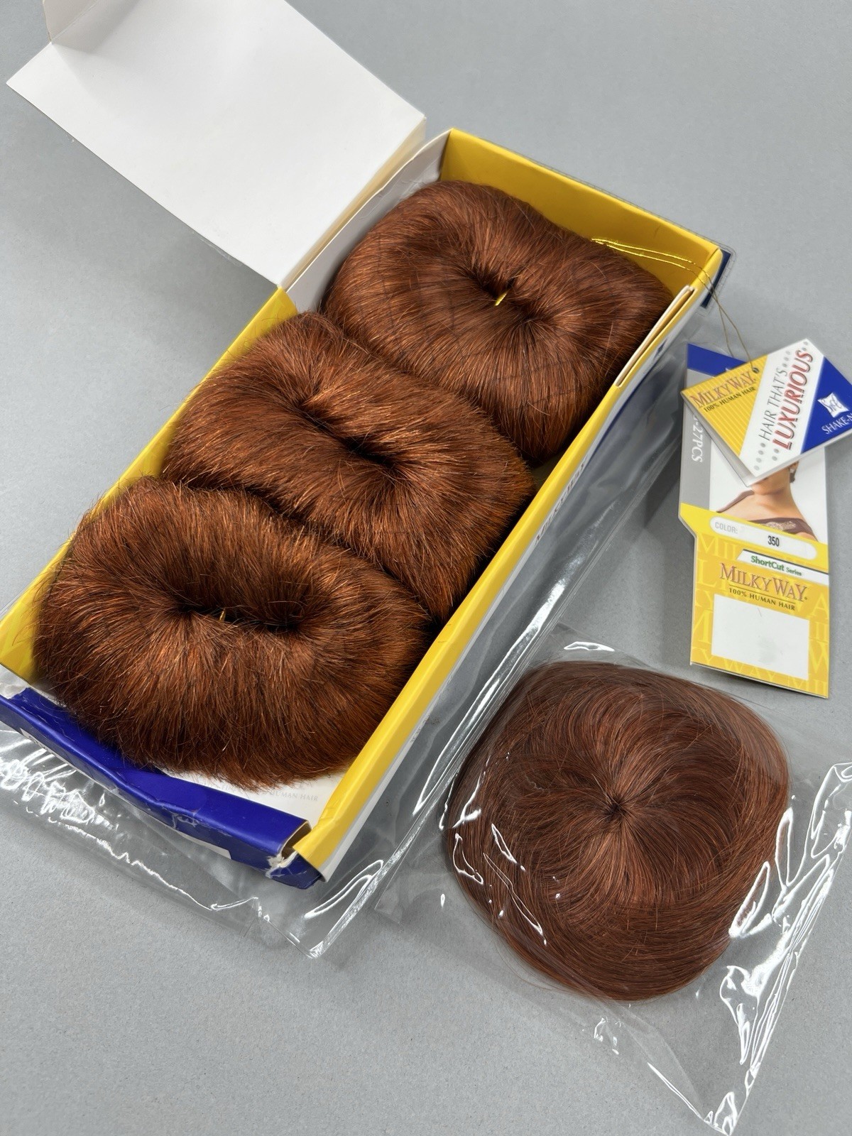 Milky Way #350 Copper Human Hair 27 Pc Piece Track Weft Extensions Short Style