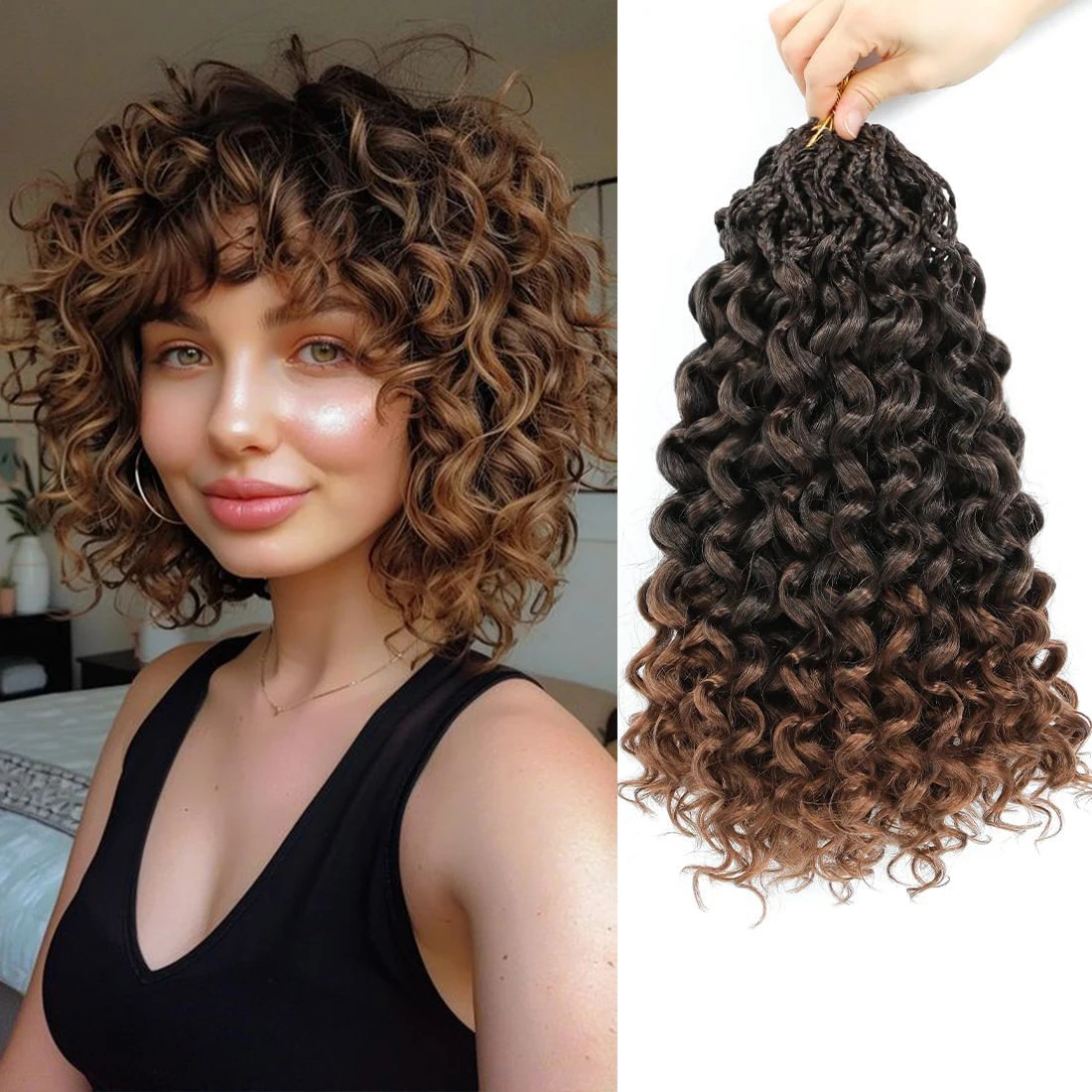 Short Pre-looped Go Go Curl Crochet Hair Ocean Wave Braiding Hair Extensions
