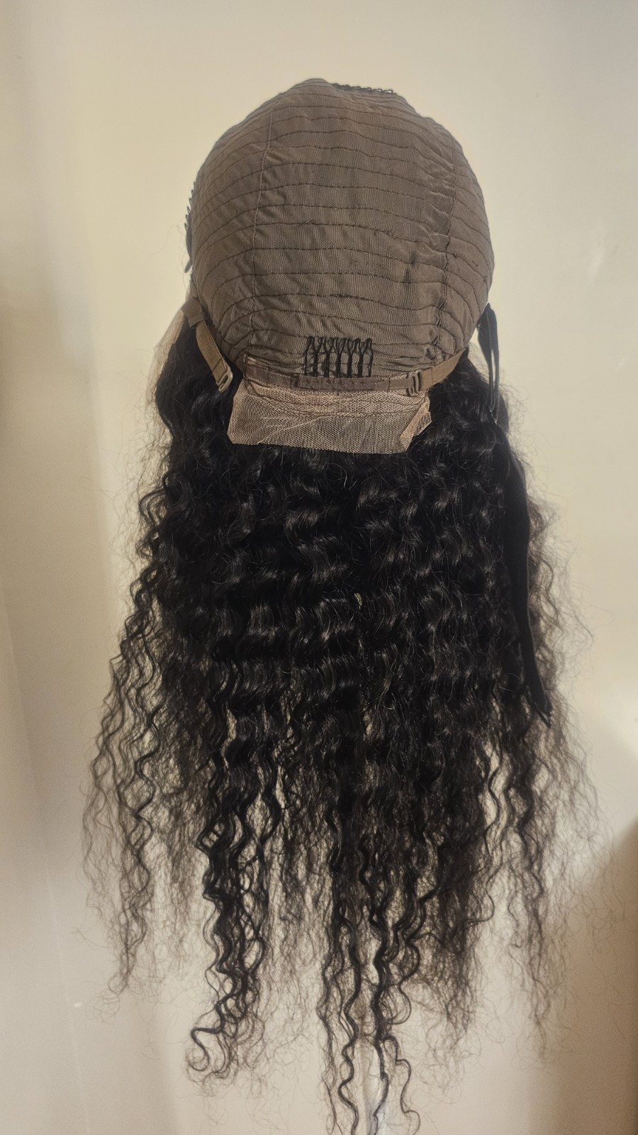 High Quality regular Top Black 24 to 26″ curly 100% Virgin Human Hair Lace Wig