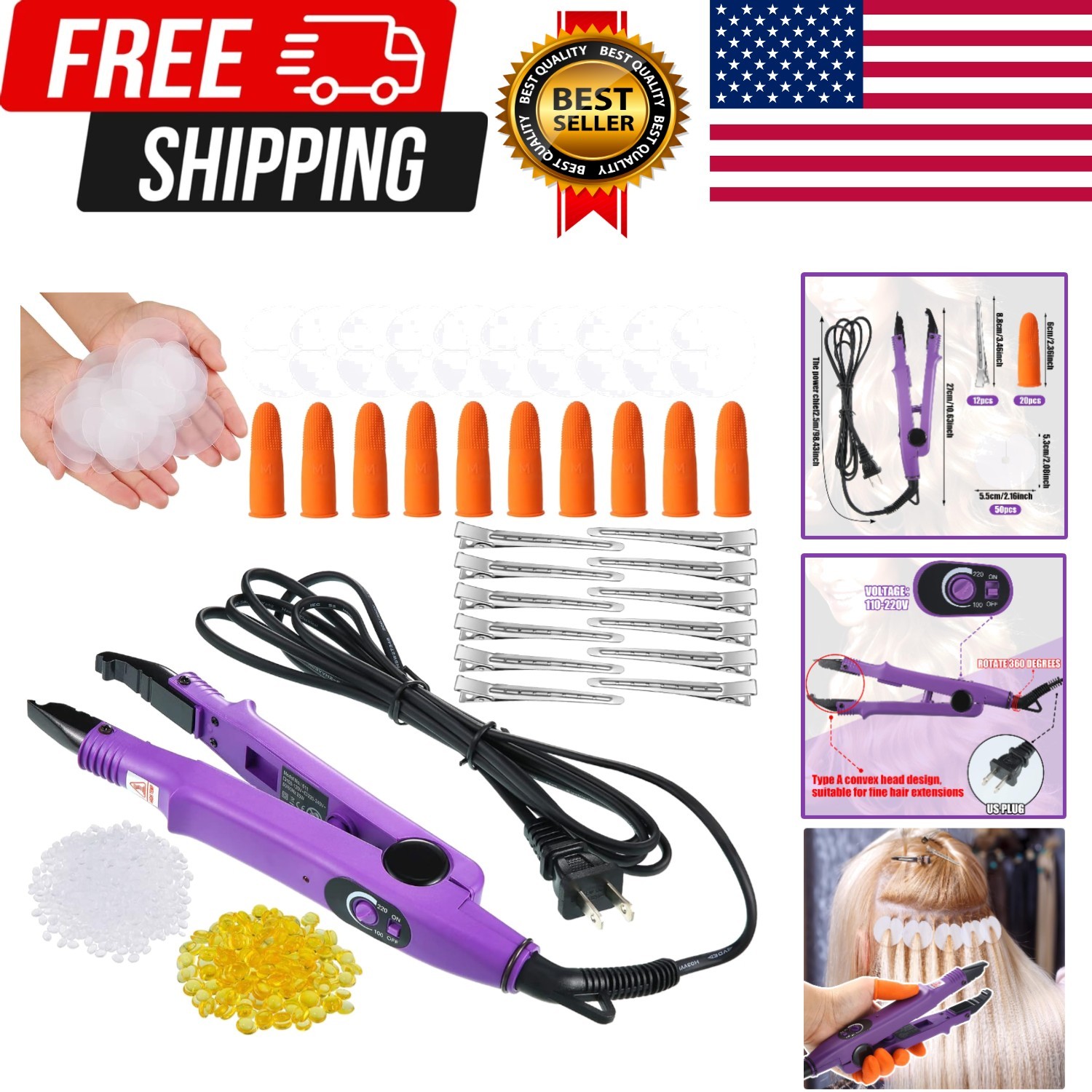Hair Extensions Iron Fusion Keratin Hair Extensions Heat Tool Heat Connector …