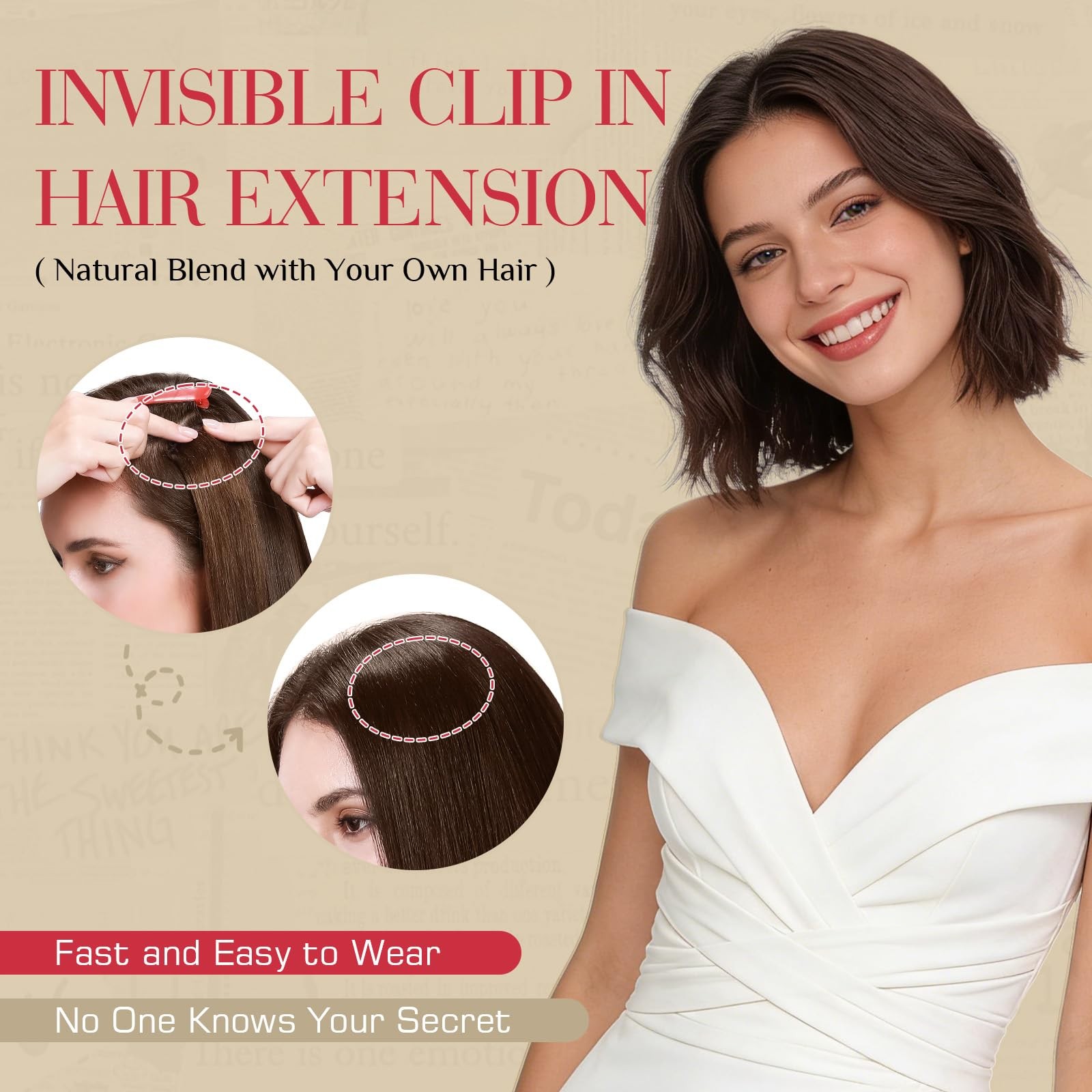 Rich Choices Clip In Hair Extensions Real Human Hair-5 Pcs4Pcs Single Clip1Pcs