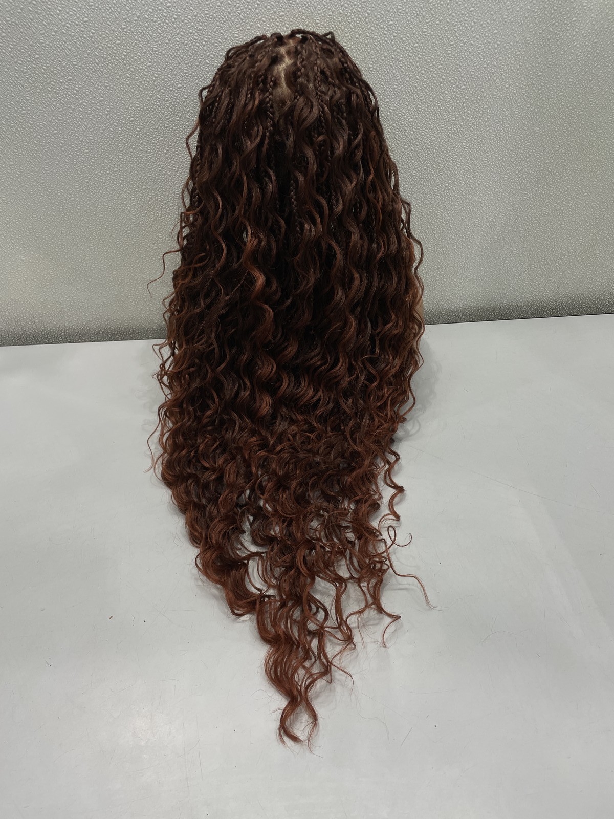 Frodio 30″ Full Lace Boho Braids Synthetic Hair Wig, Copper Orange
