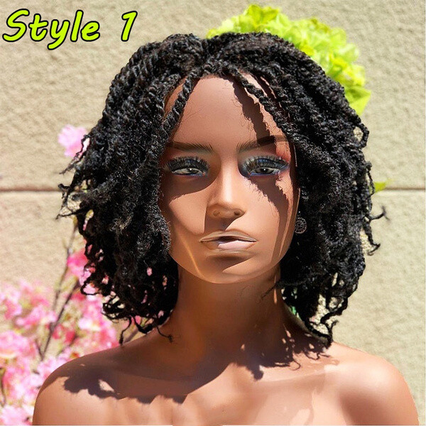 Twisted Braid Hair Afro Kinky Curly Wig Crochet Twist Braided Natural Soft Hair