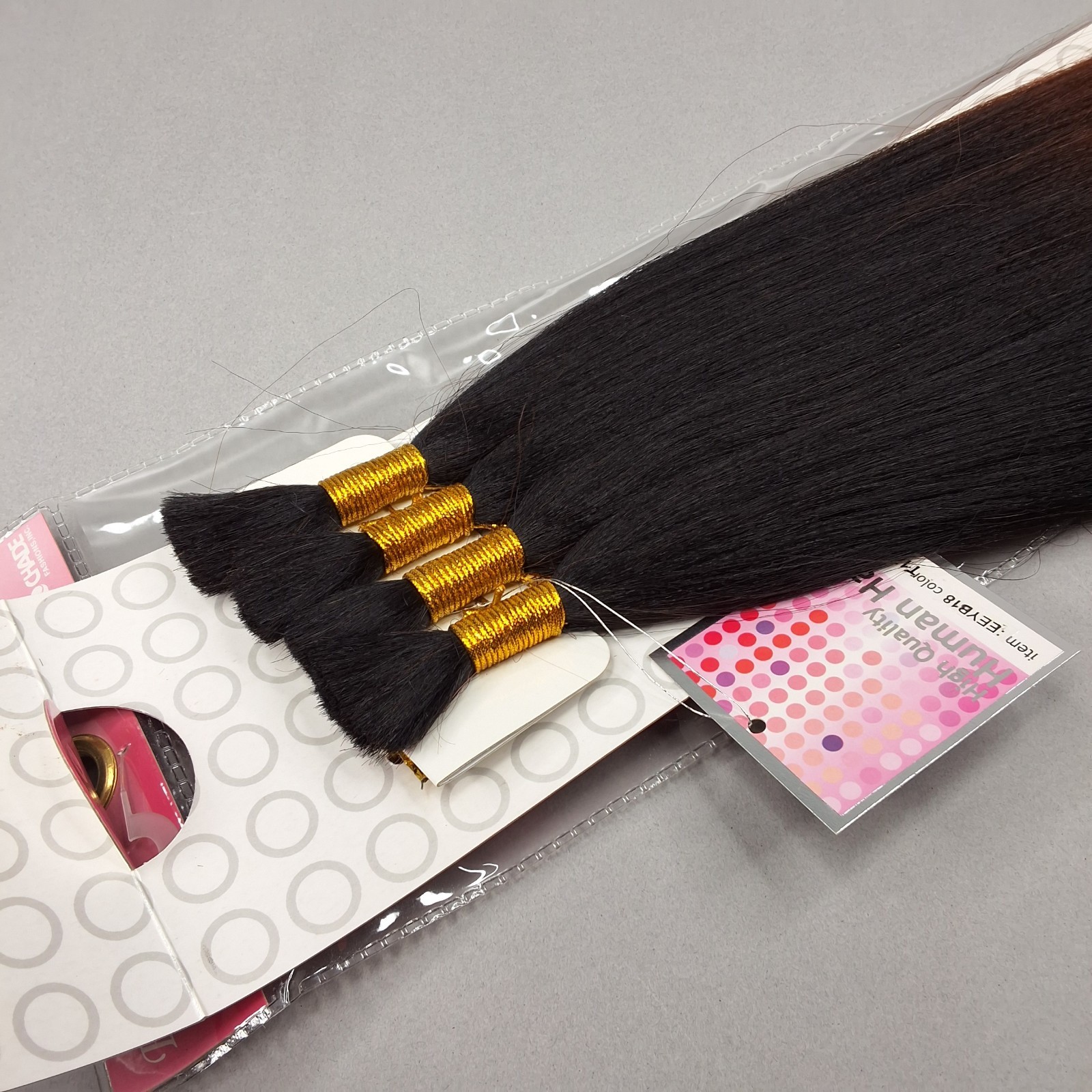18” Yaki Bulk #T1B/33 Black Root Auburn Straight Micro Braiding Blend Hair