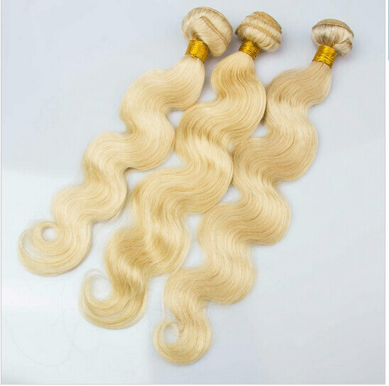 613 Blonde Body Wave 3 Bundles Soft Human Hair Weave Extensions 16INCH 50G per