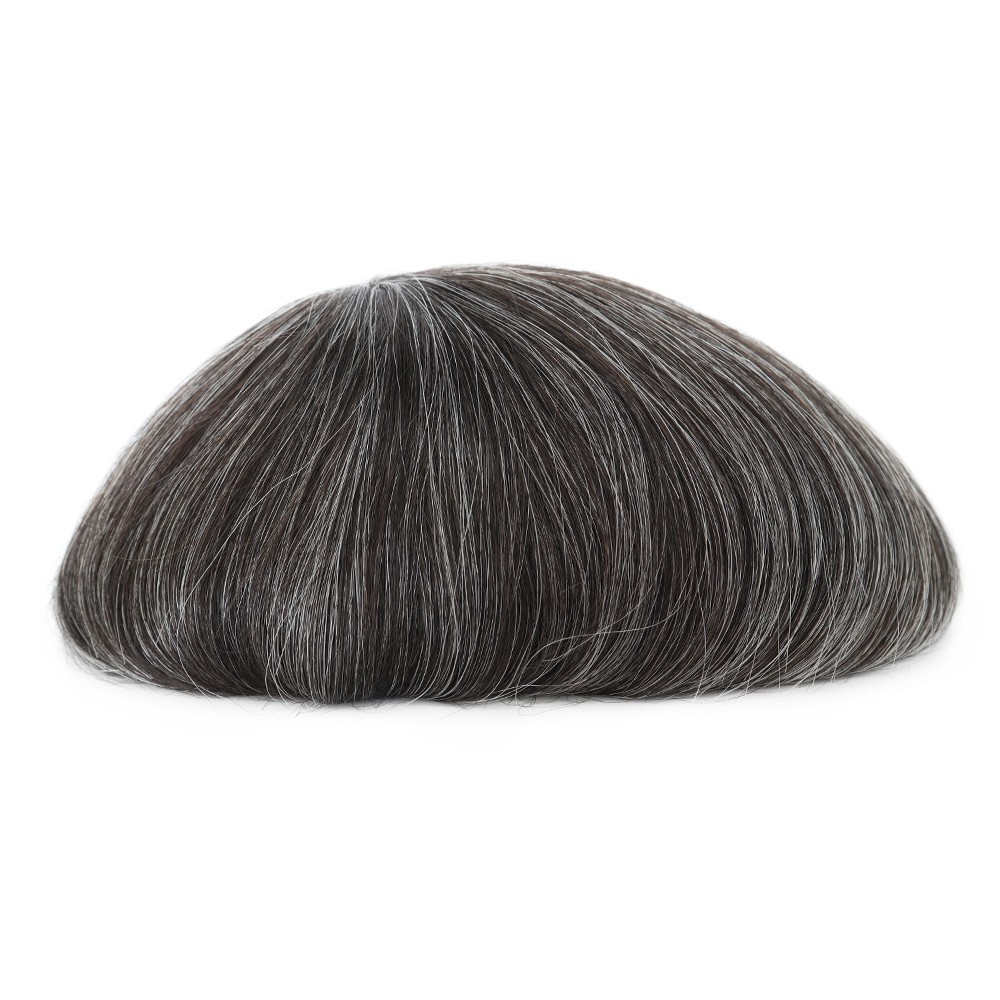 Gent Mens Toupee Human Hair System Injection Poly Skin Straight Hair Pieces #240