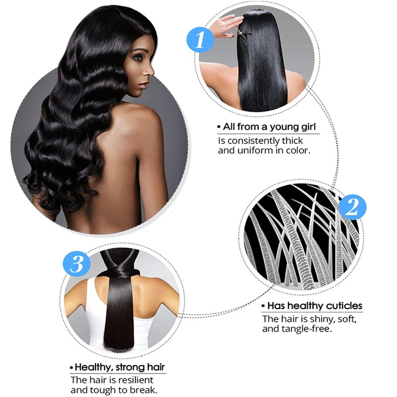 Brazilian 1-4Bundles Human Hair Weave Extensions Real Virgin Straight Weft SALE