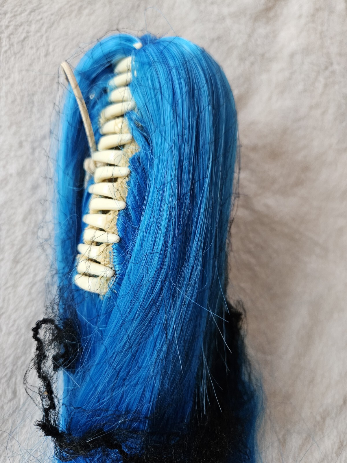 Wig Clip Neon Blue Silky 40 Inches Straight Cosplay Arda Costume NEW