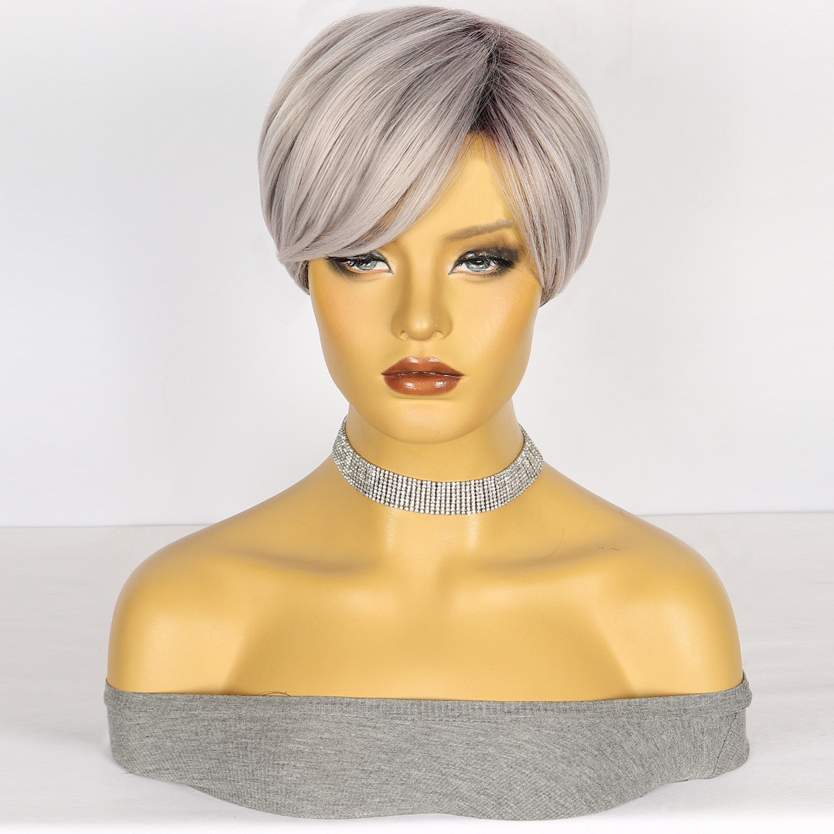 Side Part Fashion Short Synthetic Wig Full Head for European American Women