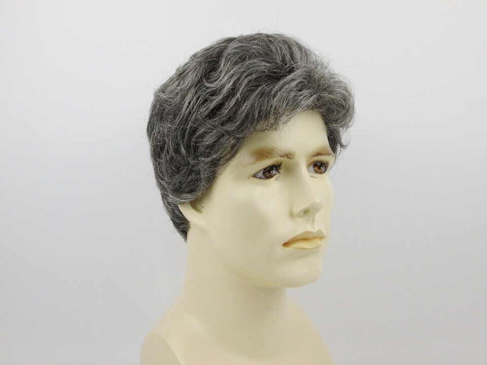 MENS MALE SHORT SLIGHTLY WAVY HAIR MONOFILAMENT FRONT HAND-TIED EDGES ALEX WIG