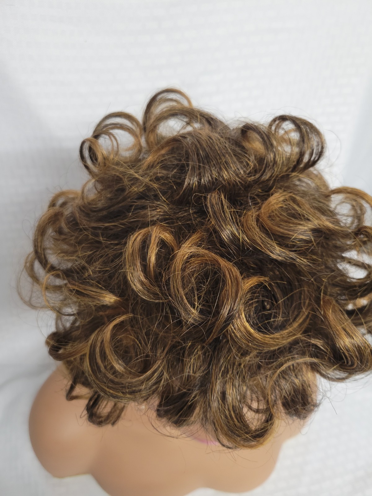 💕Big Curly Wavy Layered Short Wig Mixed Blonde Retro Party Daily 1990s WESTBAY
