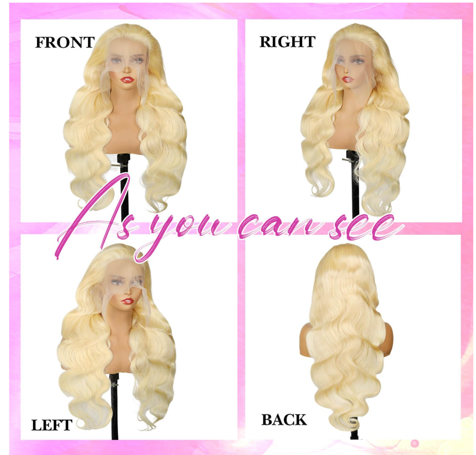 13×6 HD Lace Front Wig Human Hair Blonde Wig 22 Inch 200 Density