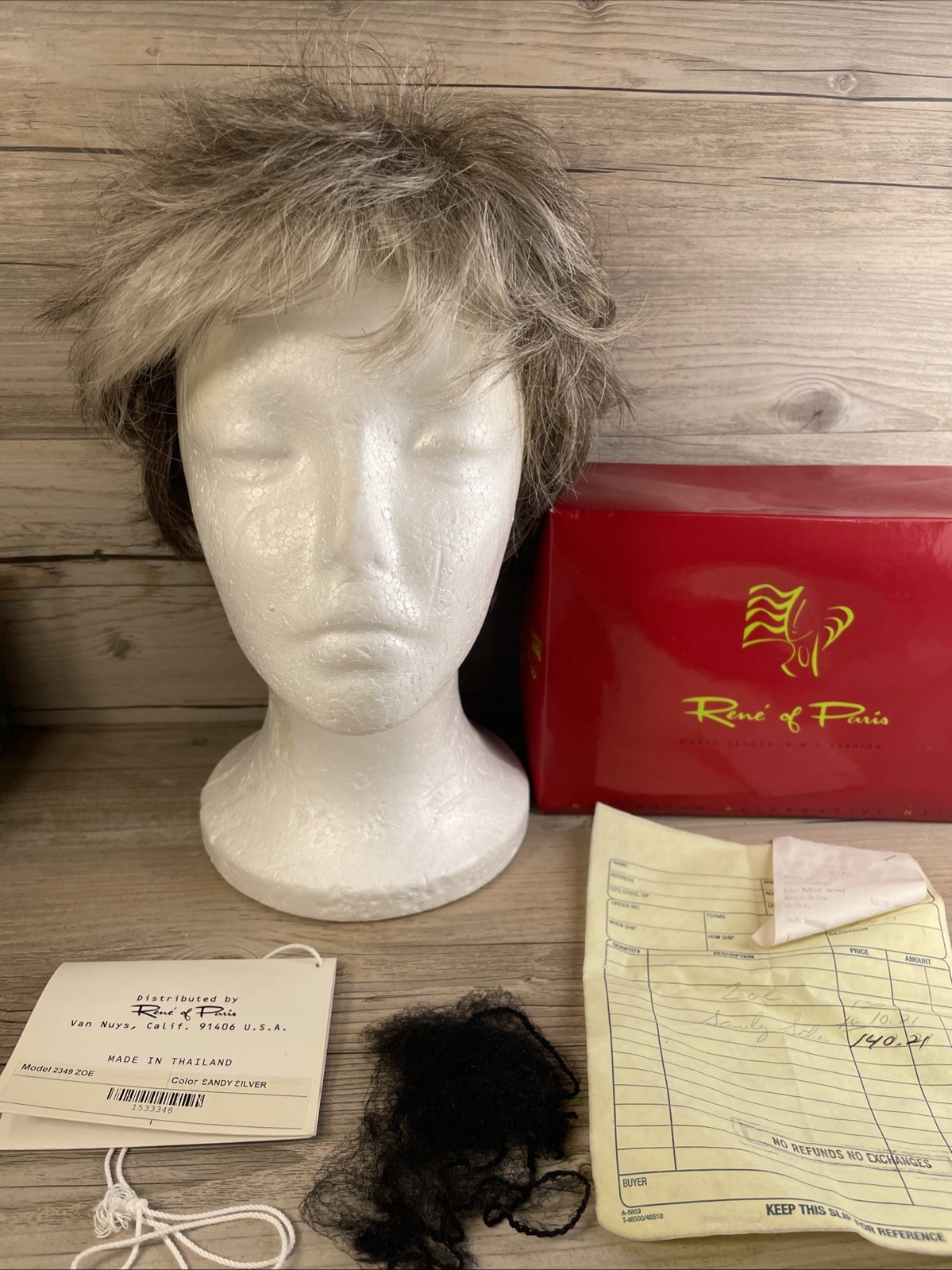 Zoe Wig by Rene of Paris 2349 Modern Pixie W/Bangs Sandy Silver