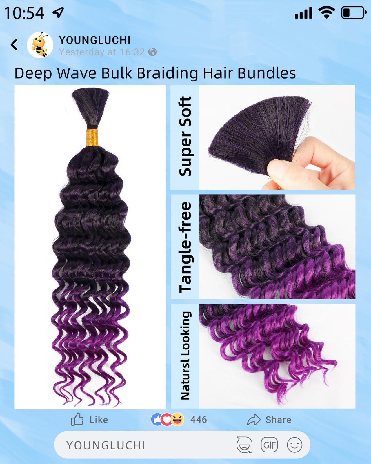 Deep Wave Bulk Braiding Hair-Wet and Wavy Human Braiding Hair,20 Inches 2 Bun…