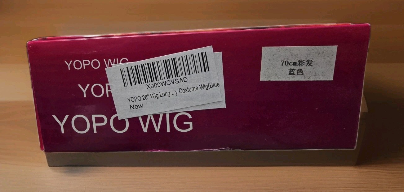 NEW Yopo 28″ Wig Long Y Costume Blue, Cosplay, Halloween, Any Day