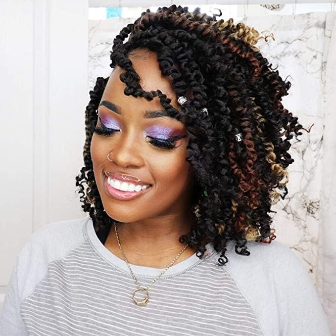 Passion Twist Crochet Hair-Mixed Color Combo 10 Inch(Pack of 8 ) 1B+T27+T30