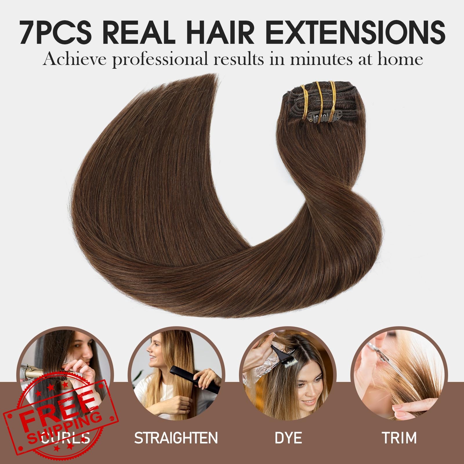 VINBAO Clip In Hair Extensions #9-4 18 Inch 160g