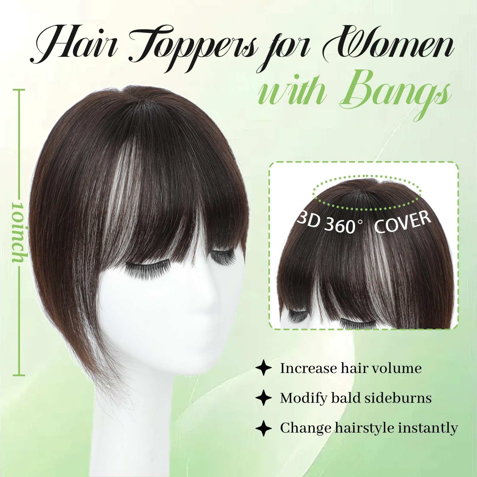 Black And Pretty Human Hair Toppers For Women Thinning Hair Toppers For Women