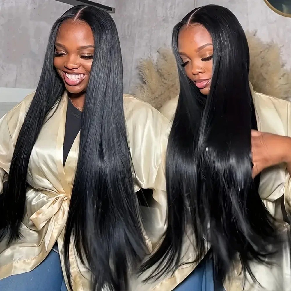 Straight Lace Front Wigs Human Hair 250% Density 13×4 Full Frontal Transparent