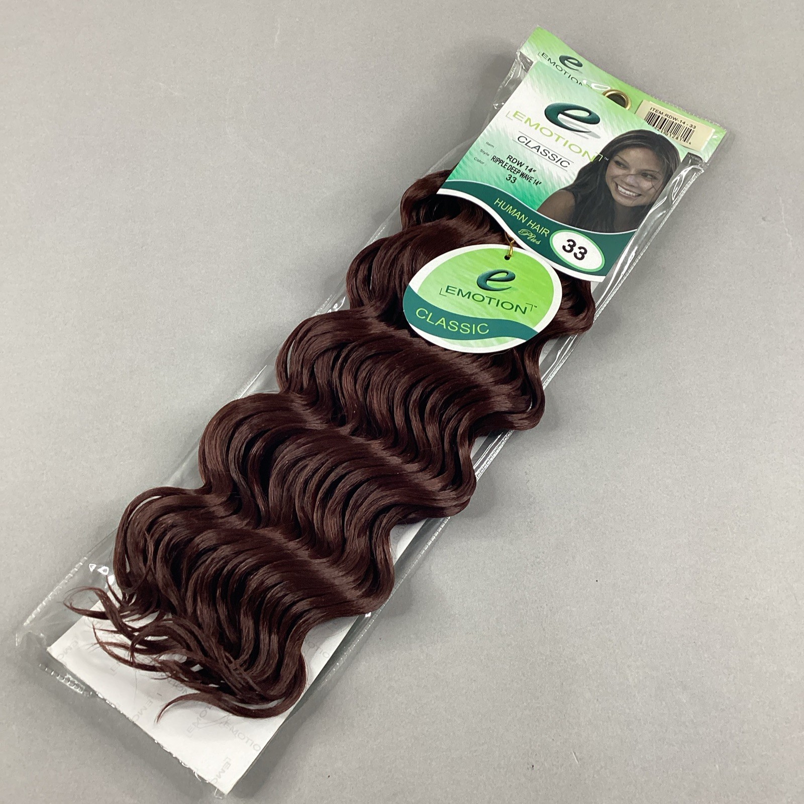 14″ Ripple Deep Wave Color #33 Auburn Blended Hair Extensions Track Emotion