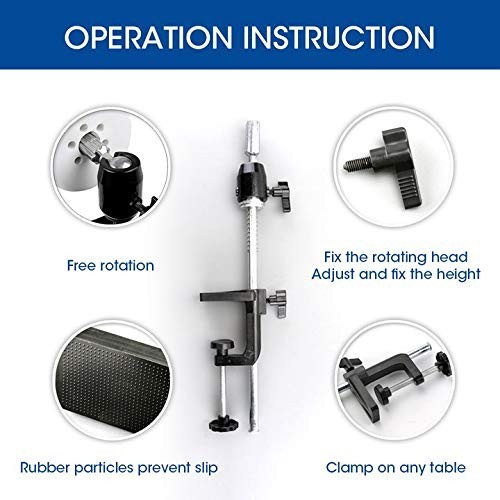 Versatile Wig Stand Holder with Adjustable Height and Metal C-Clamp Design