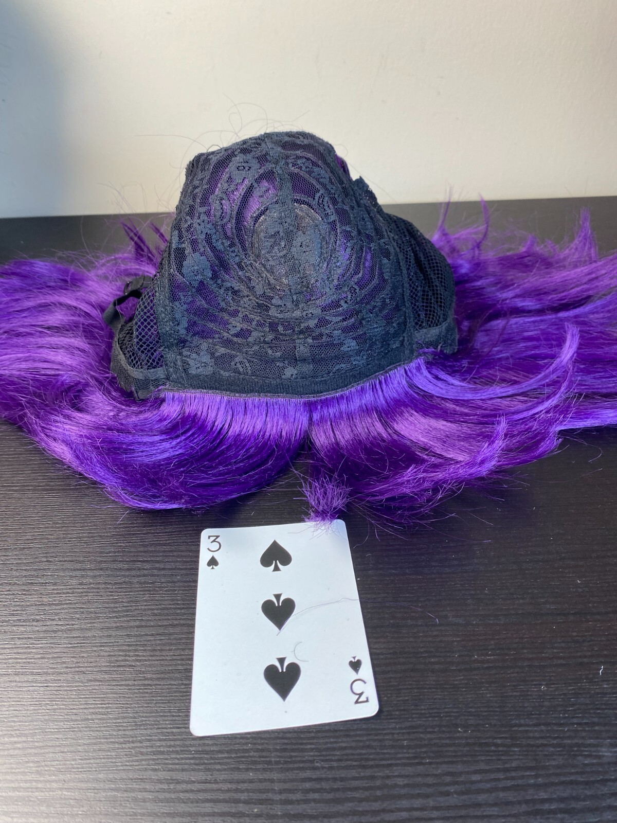 Beshe Purple Bob Curtain Bangs Wig Change of Pace Costume Collarbone