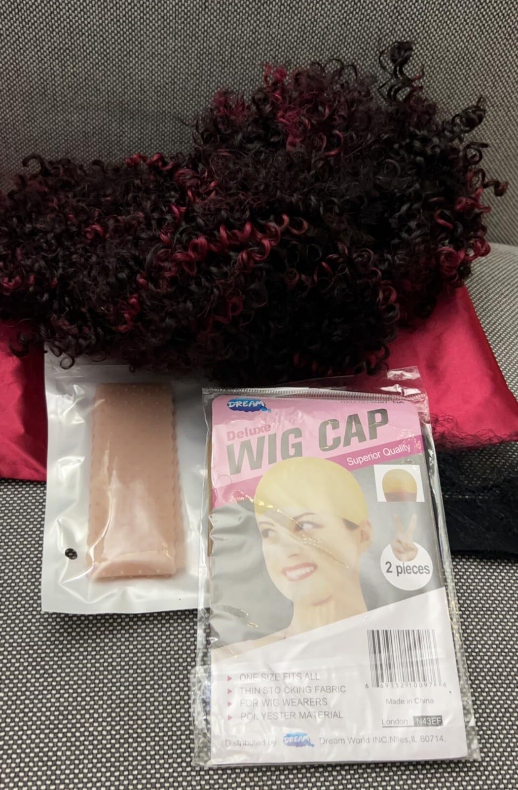 Fluffy Burgundy Curly Wig Highlight Afro Curls Wigs Human Hair